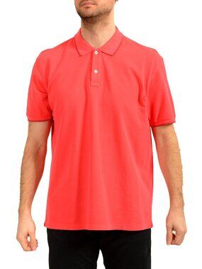 Malo Men's Bright Pink Short Sleeve Polo Shirt US 2XL IT 56